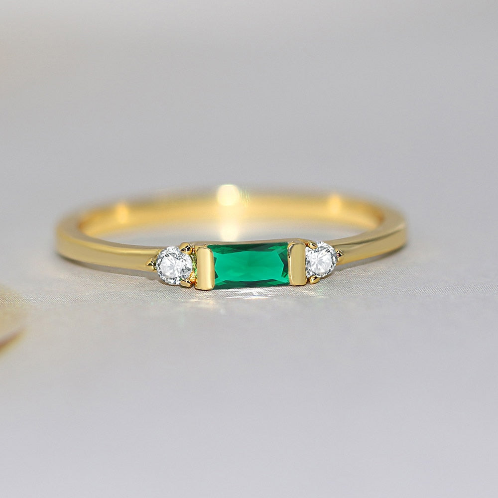 Thin Dainty Stacking Rings For Women Elegant Mini 3 Color Crystal Zircon Tiny Eternity Stacking Ring Fashion Jewelry KCR065