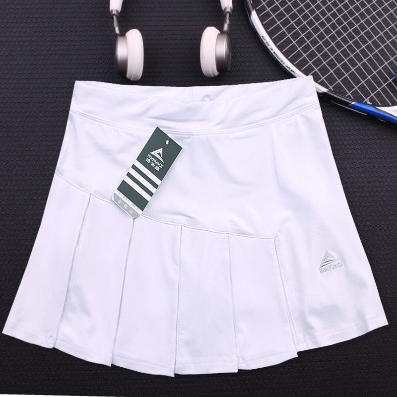 Girls Tennis Skorts with Built In Short , Top Quality Patchwork Thick Material Athletic Yoga Badminton Skirt Women Tennis Shorts
