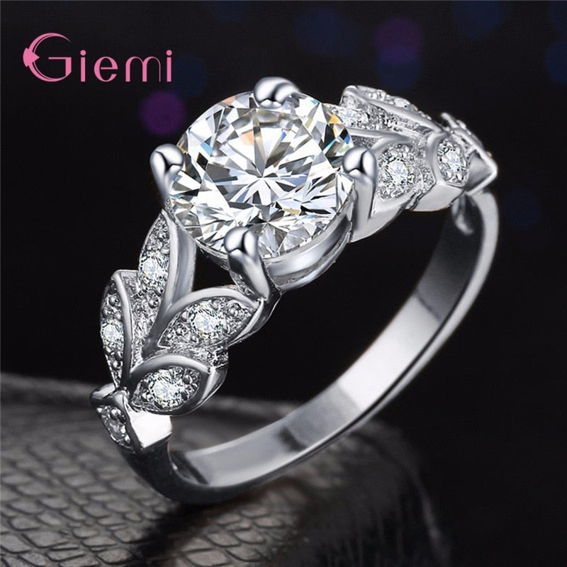 Top Sale 925 Sterling Silver Fashion CZ Rings For Women/Girls Good Quality Wedding/Engagement Party Jewelry