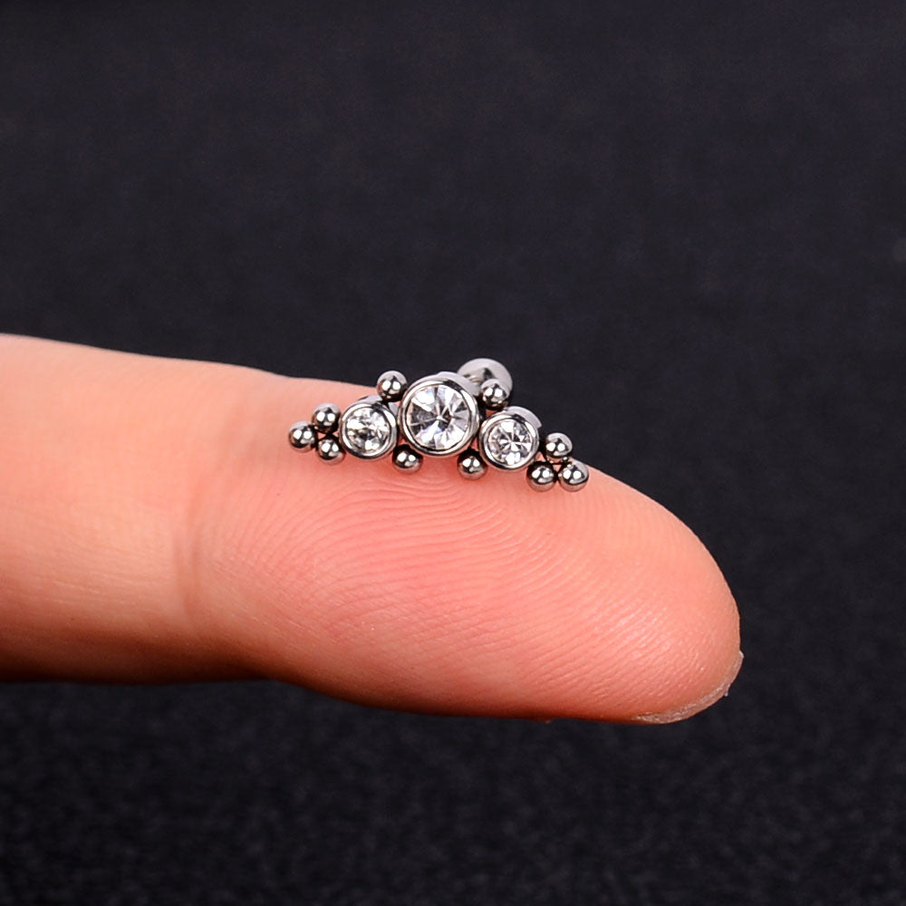 1Pcs Mini Stainless Steel Ear Tragus Cartilage Helix Piercing Butterfly Daisy Crown Snowflake Star Cross Enamel Studs Earring