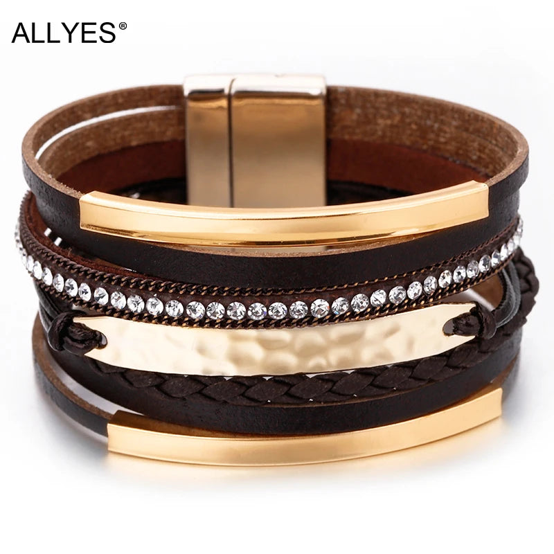Boho Punk Braided Leather Bracelet - Jeglowstore