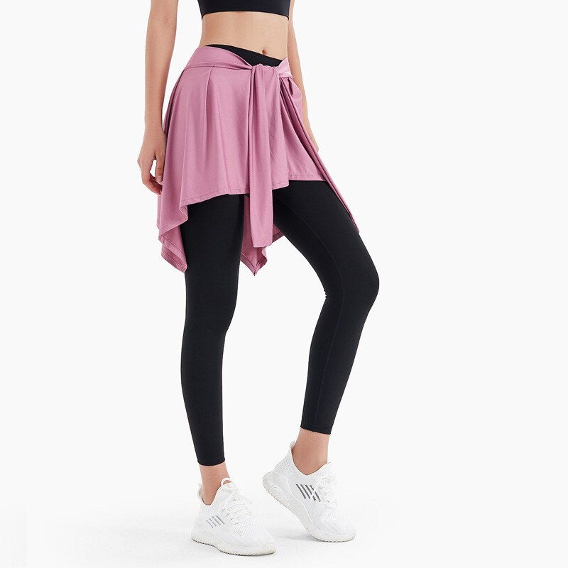 One Piece Women Tennis Skirt Running Golf Ballet Dancing Sports Hip Cover With Elestic Bandage Yoga Skort Fitness Gym Sportswear
