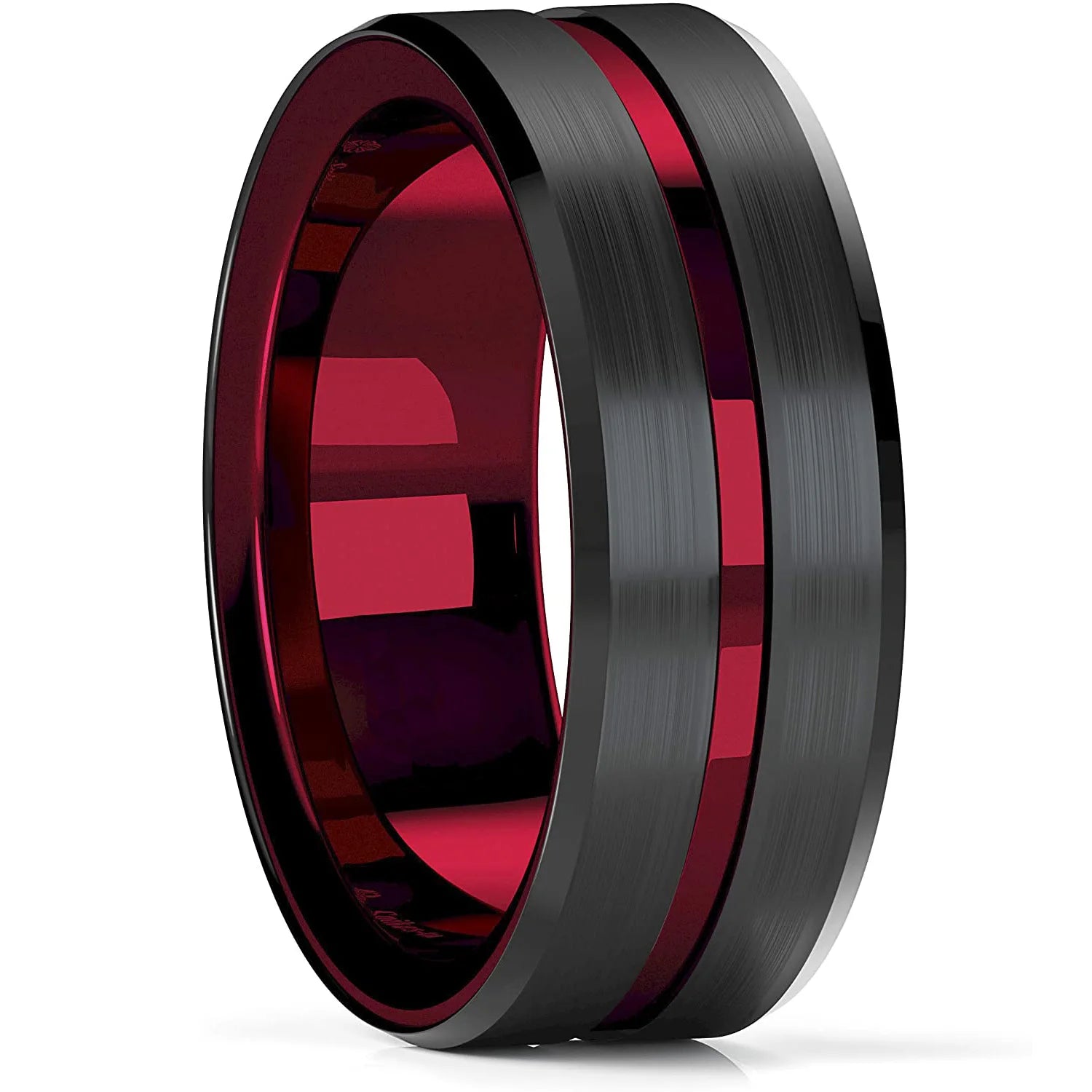 Men’s 8mm Black Titanium Wedding Ring - Jeglowstore