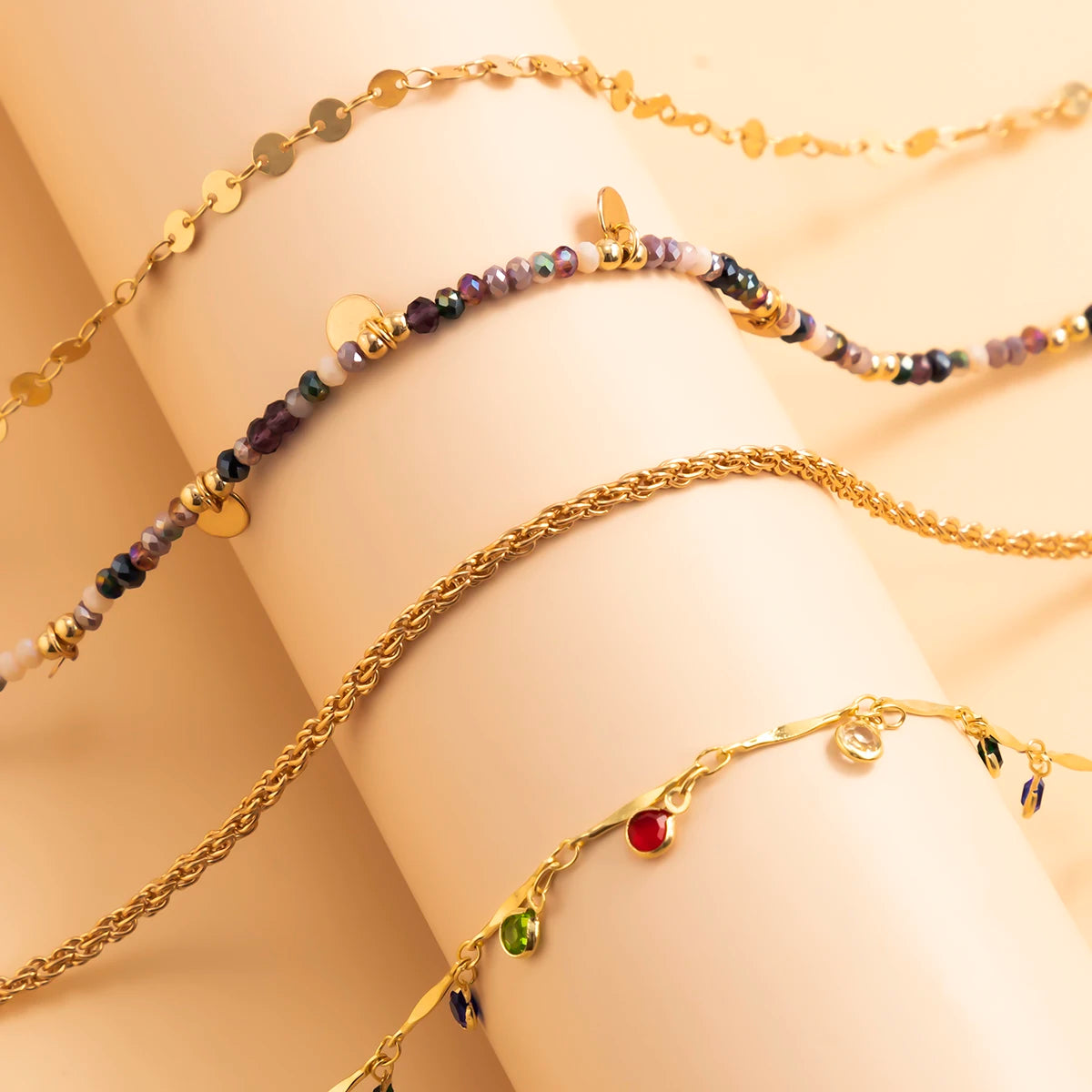 Rainbow Crystal Tassel Choker - Jeglowstore