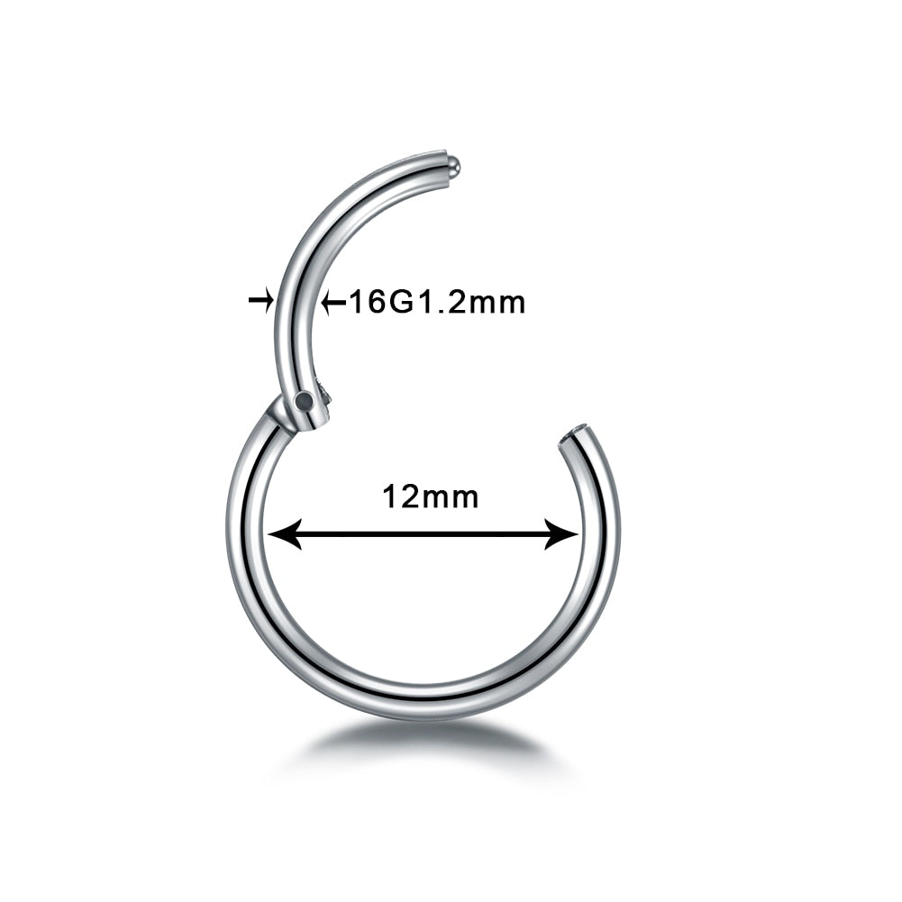 1Pc G23 Titanium Hinged Segment Nose Ring Open Small Septum Piercing Nose Earrings Women Men Ear Nose Piercing Body Jewelry