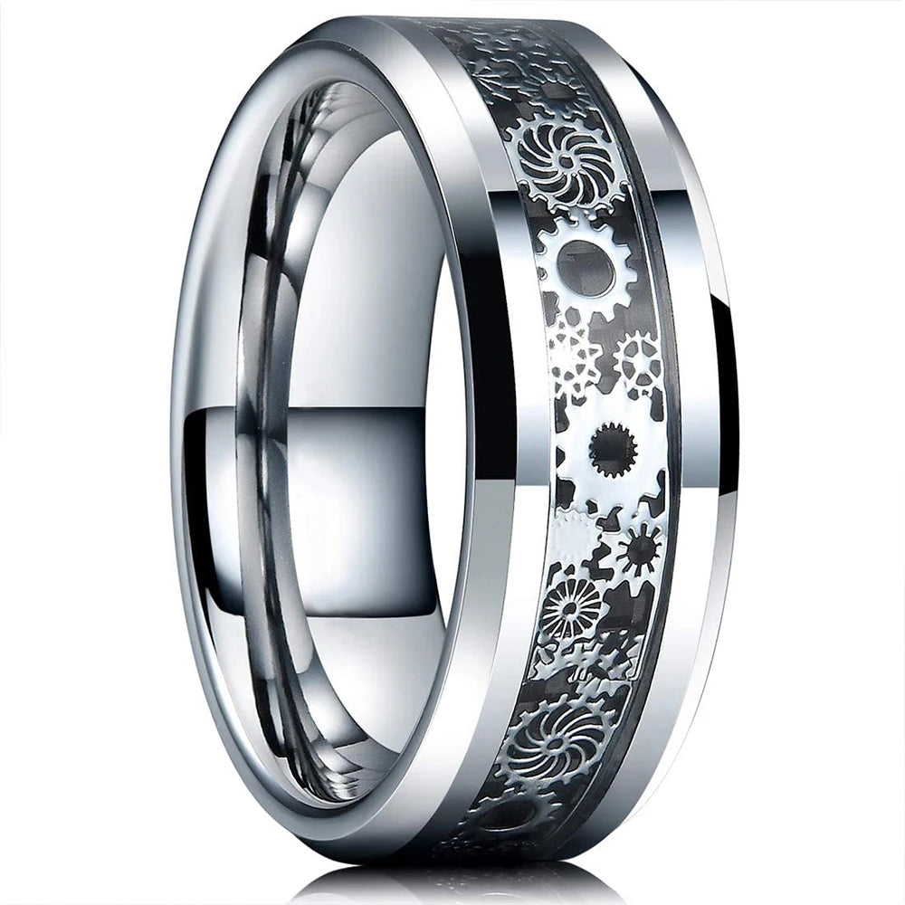 Men’s 8mm Black Titanium Wedding Ring - Jeglowstore