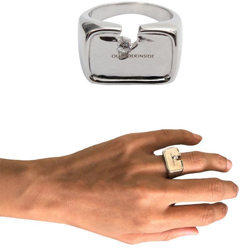 Unique Design Notch Set Crushed Zircon Rings for Men Creative Fashion Rings Jewelry Gifts