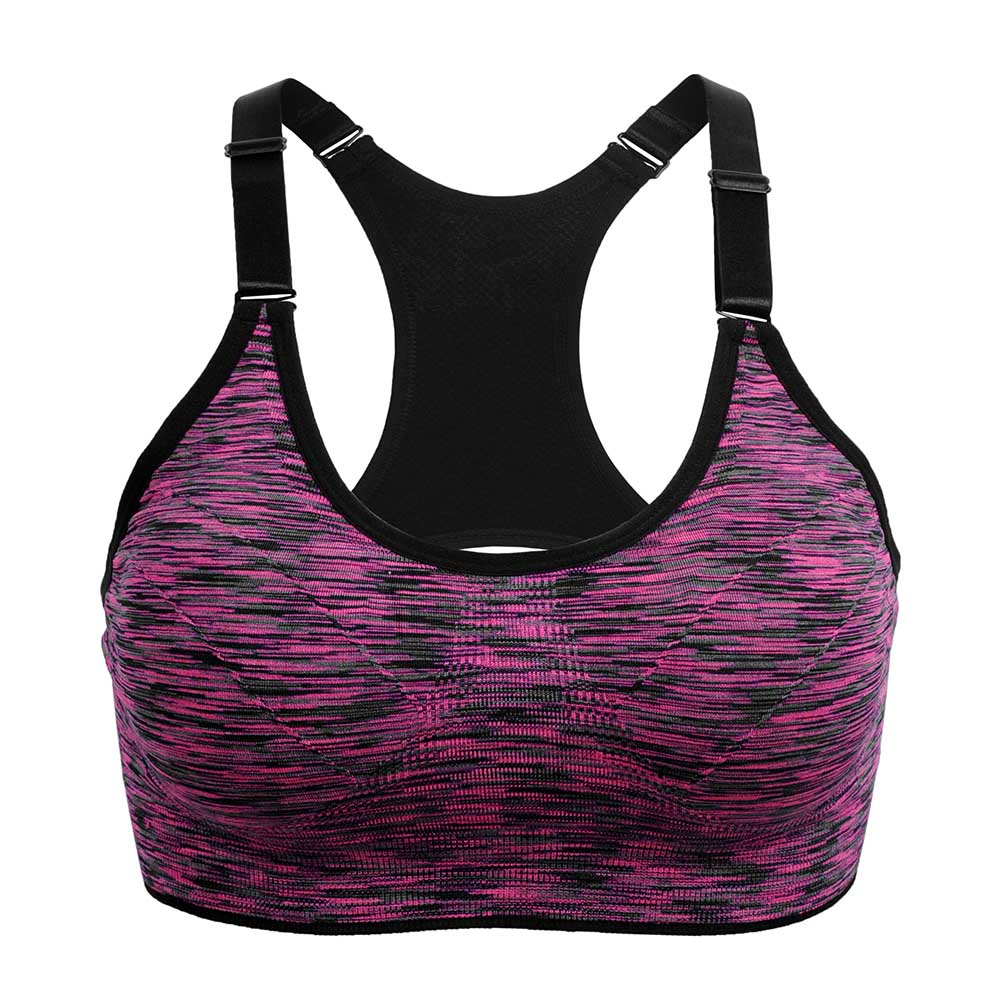 WANAYOU Women Sports Bra,Adjustable Spaghetti Strap Padded Top For Fitness Running Gym Athletic,Seamless Yoga Sports Bra Top