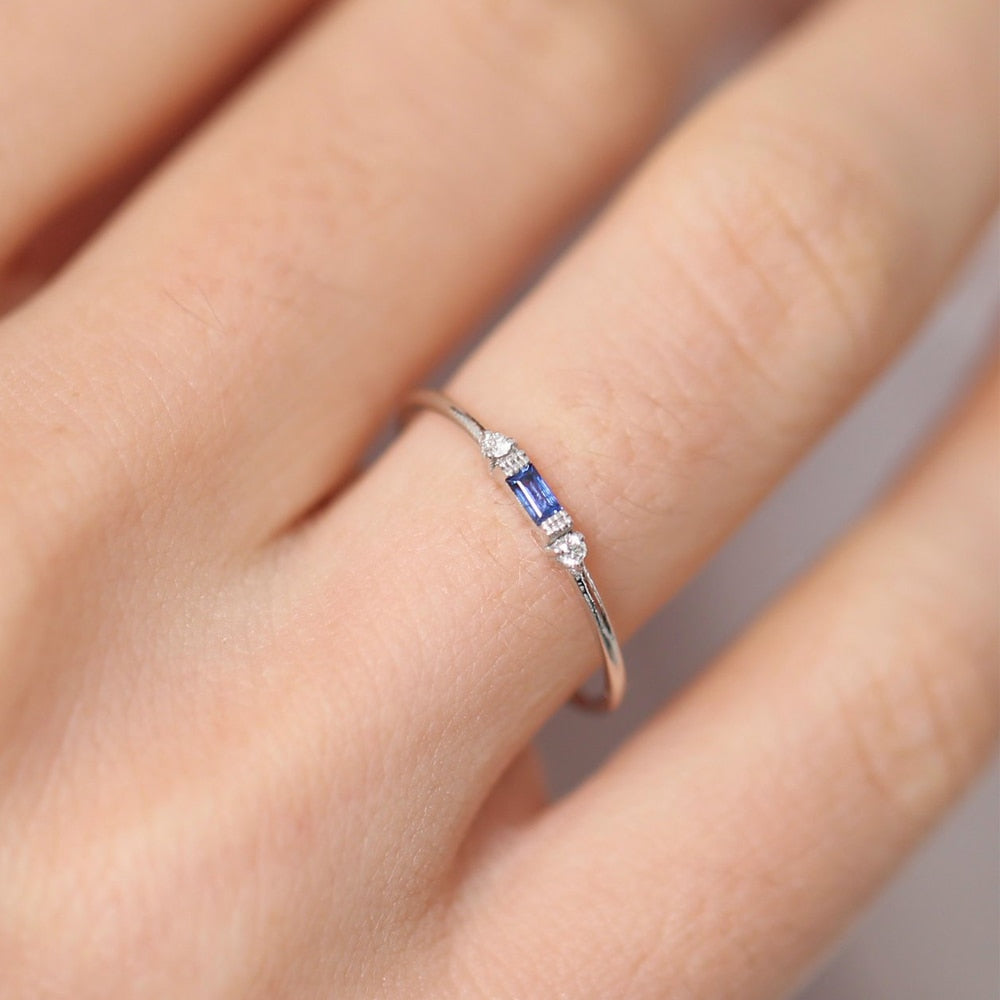 Thin Dainty Stacking Rings For Women Elegant Mini 3 Color Crystal Zircon Tiny Eternity Stacking Ring Fashion Jewelry KCR065