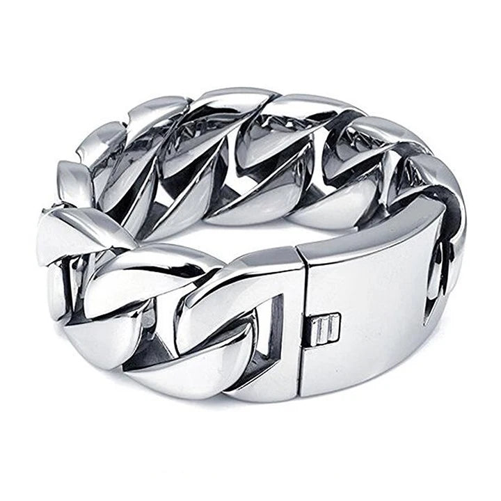 Silver Tone Cuban Curb Bracelet - Jeglowstore