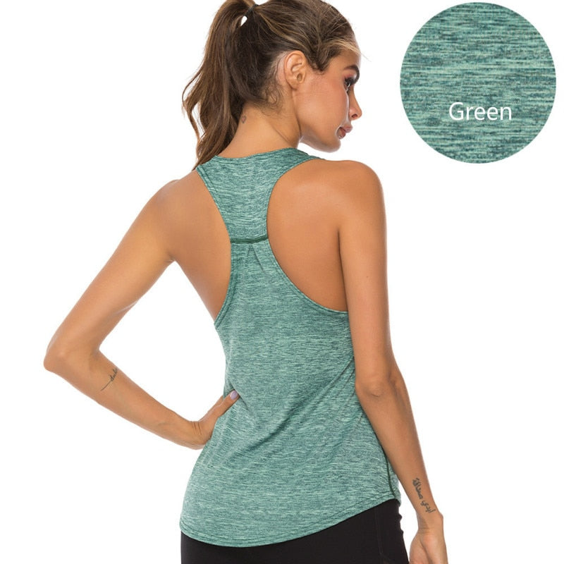 Quick-Dry Women's Yoga Shirts Sleeveless,Athletic Fitness Racerback Sports Vest,Comfortable U-neck VestTraining Sport Tank Tops