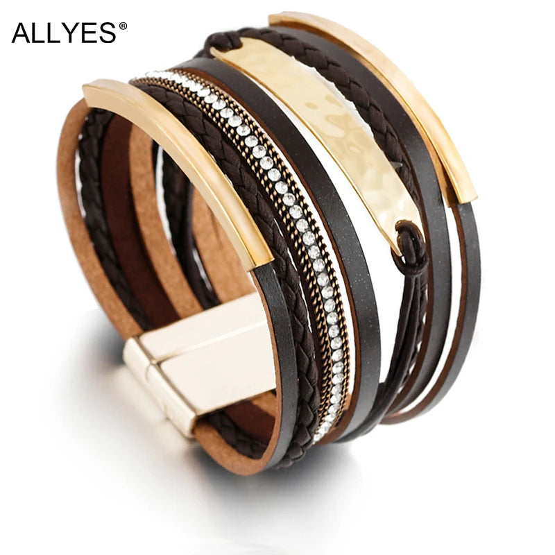 Boho Punk Braided Leather Bracelet - Jeglowstore