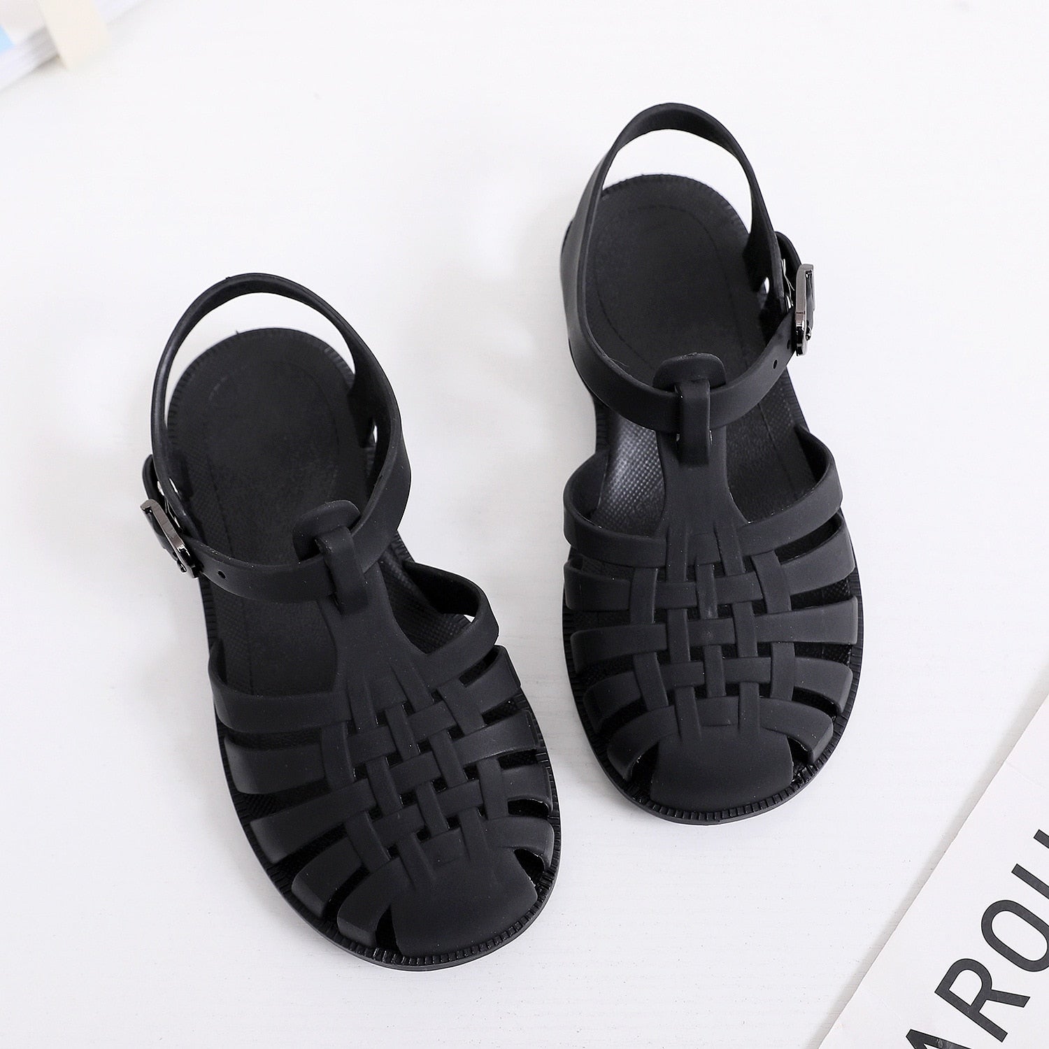 Baby Gladiator Sandals Casual Breathable Hollow Out Roman Shoes PVC Summer Kids Shoes 2022 Beach Children Sandals Girls