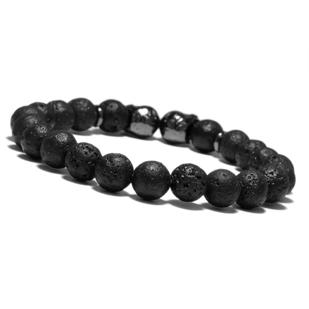 Double Skull Stone Bead Bracelet - Jeglowstore