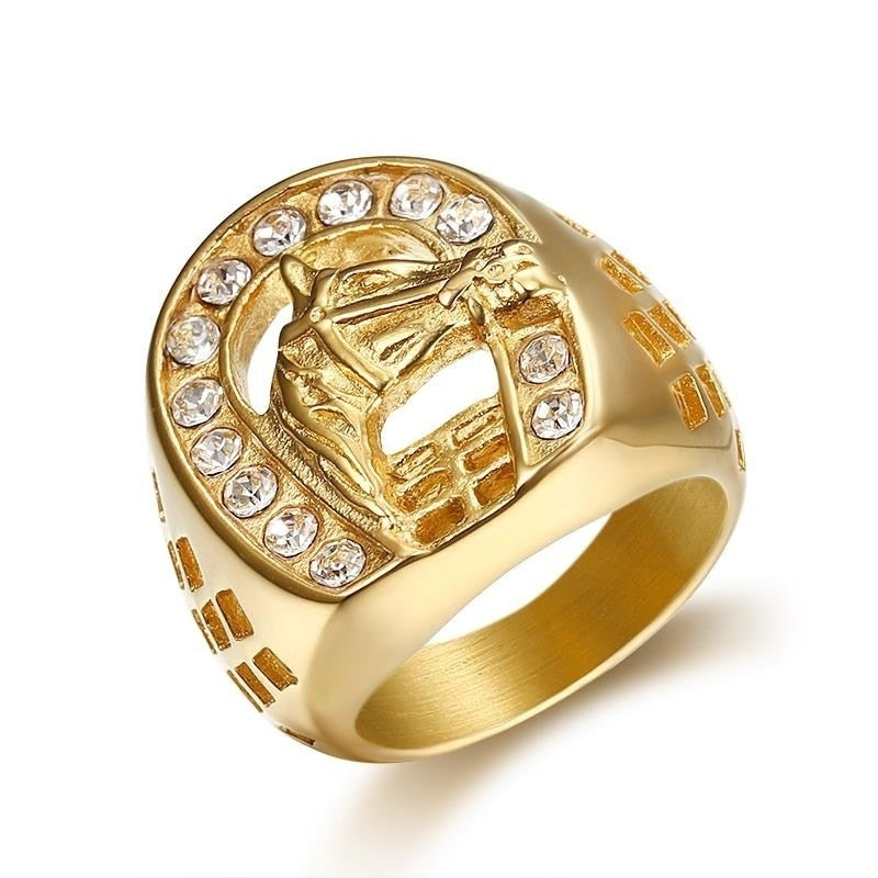 Luxury Micro Set Zircon Crown Rings for Men Women Gold Color Ring Party Banquet Jewelry Gift