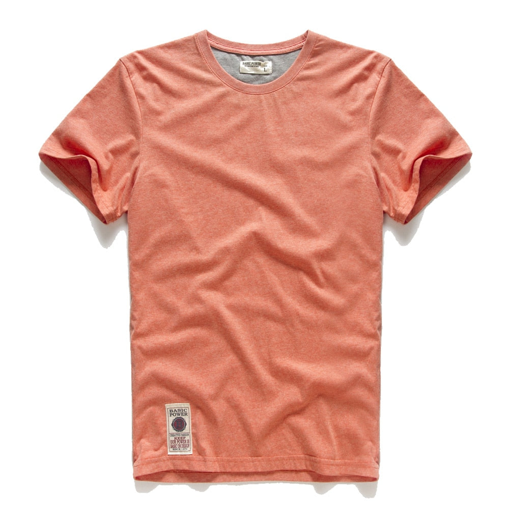 Men's T-shirt Cotton Solid Color t shirt Men Causal O-neck Basic Tshirt