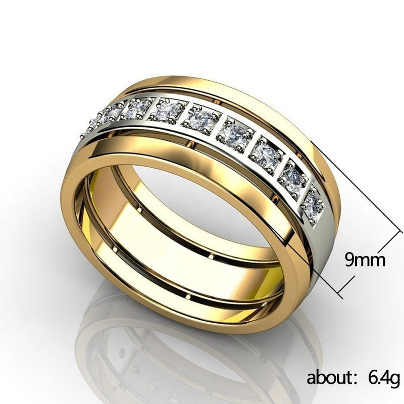 CAOSHI Trendy Female Wedding Bands with Two Tone Design Fashionable Design Engagement Ceremony Accessories Promise Jewelry Gift