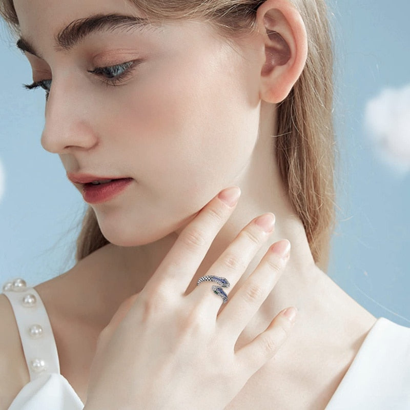 Adjustable Snake Ring Creative Jewelry Hip Hop Fashion Accessories Ladies Ring Ao New Reptile Snake Ring Gift for Reptile