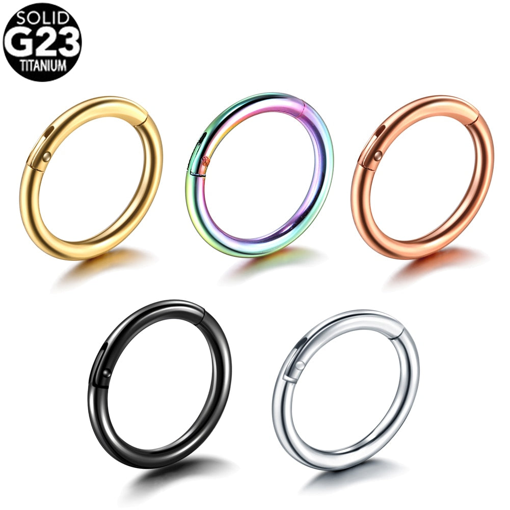 1Pc G23 Titanium Hinged Segment Nose Ring Open Small Septum Piercing Nose Earrings Women Men Ear Nose Piercing Body Jewelry