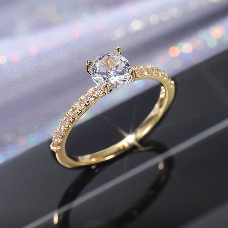 Classic Wedding Band Finger Ring for Female 925 Sterling Silver High Class AAA Zircon Stones Charming Party Jewellery