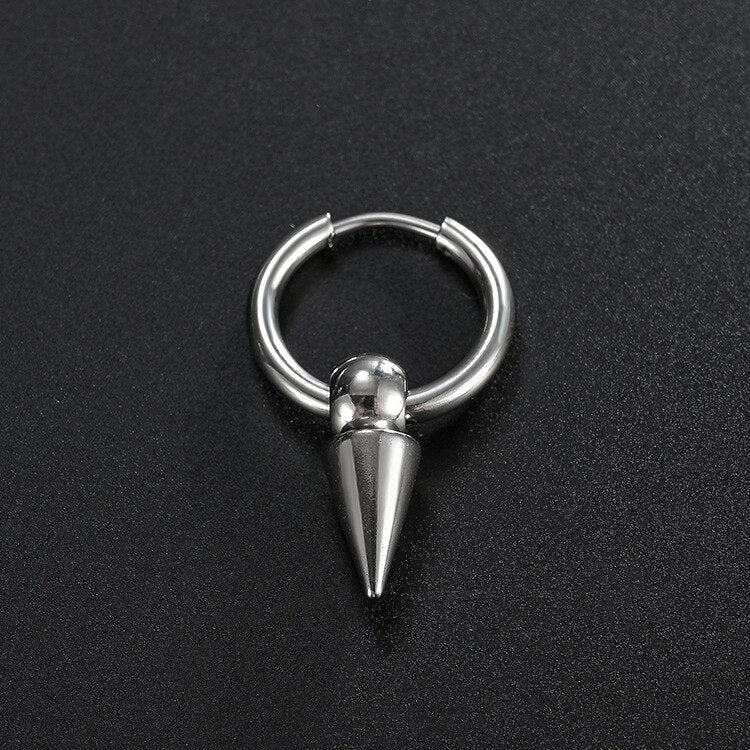 Vintage Men Stainless Steel Earrings Clip Cross Tassel Chain Ear Wrap Cuff Stud Earring Hipster Punk Piercing Ear Accessories