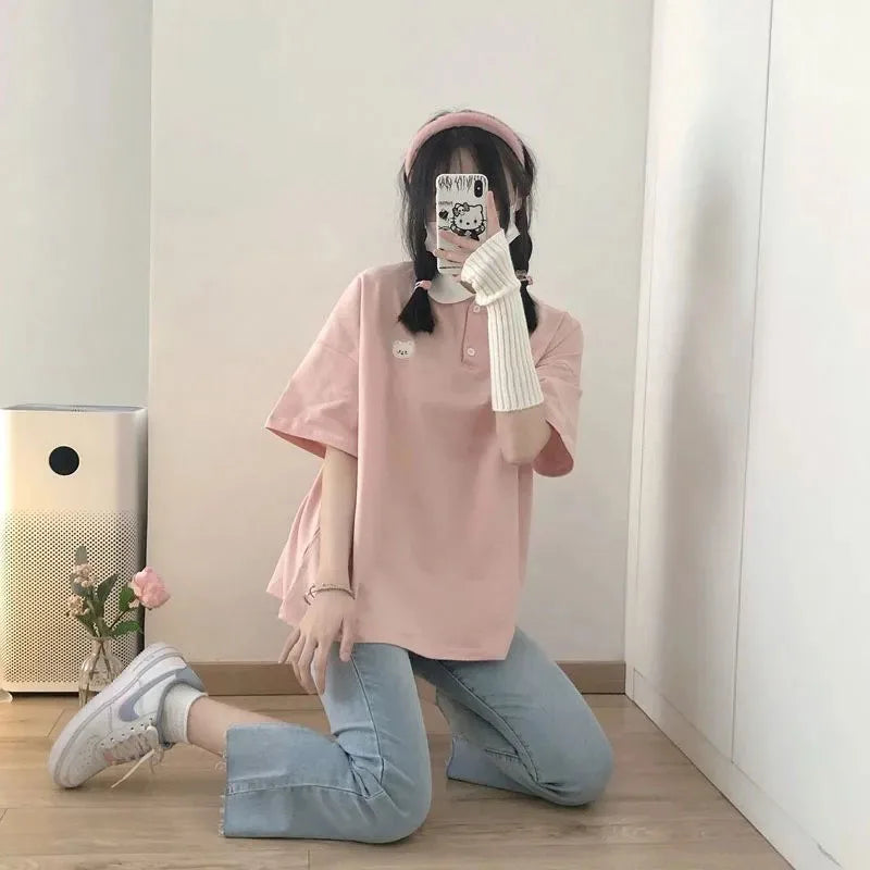 Women’s Cute Cotton Polo T-Shirt - Jeglowstore