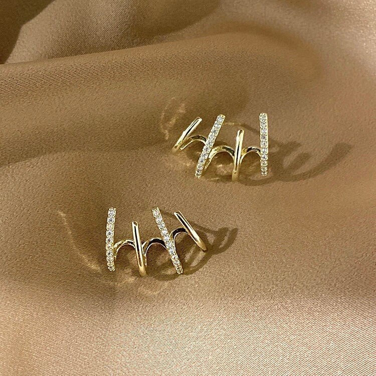 New Punk Golden Metal White Cross Hoop Earrings For Women Girls Fashion Circle Brincos Ear Accessories Jewelry