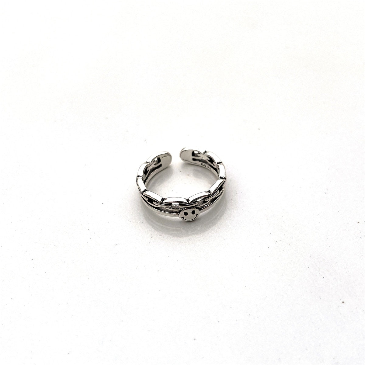 Hot Sell Multiple Happy Smiley Faces Open Rings For Women Cute Circle Hollow Smile Ring Party Girl Adjustable Punk Jewelry A908