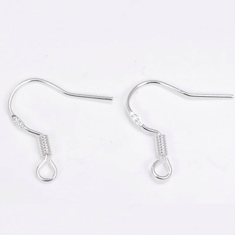 Mibrow 50pcs/lot S925 Sterling Silver Earring Hooks KC Gold Silver Ear Studs Ear Hooks Wire For Earrings Jewelry Making Findings