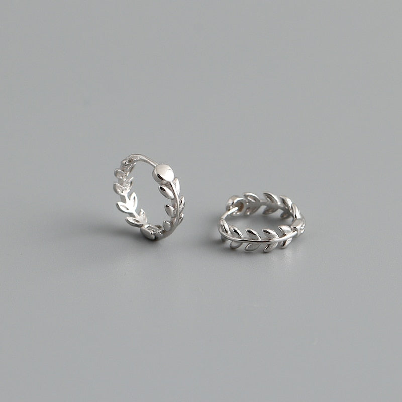 WANTME 925 Sterling Silver Minimalist 18k Gold Plated Leaf Stud Earrings for Women Charm Teen Party Jewelry Ear Buckle Female