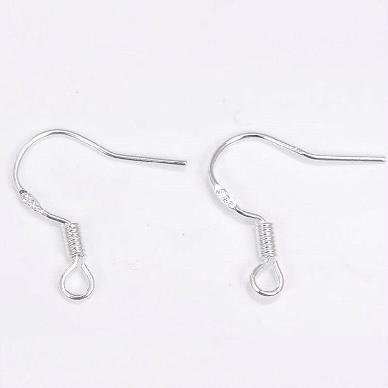 Mibrow 50pcs/lot S925 Sterling Silver Earring Hooks KC Gold Silver Ear Studs Ear Hooks Wire For Earrings Jewelry Making Findings