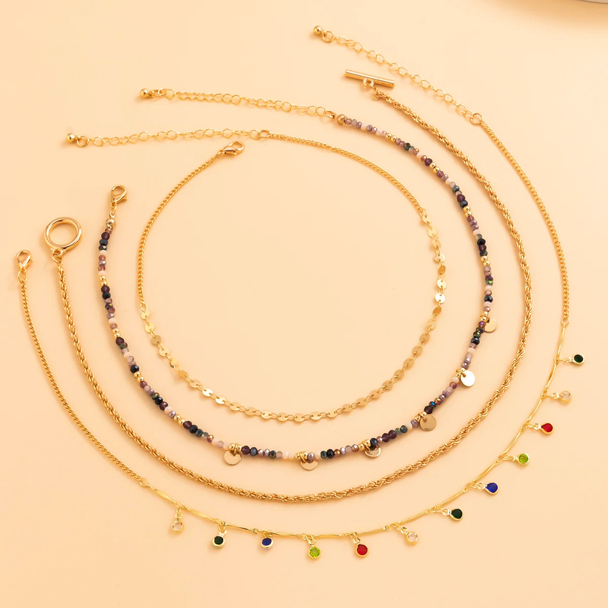 Rainbow Crystal Tassel Choker - Jeglowstore