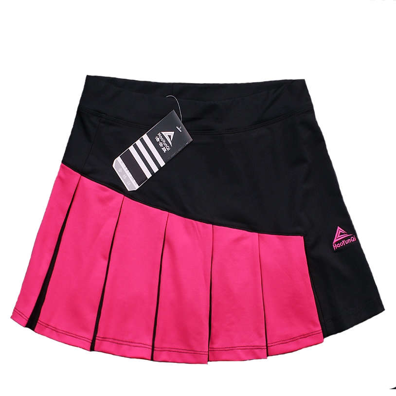 Girls Tennis Skorts with Built In Short , Top Quality Patchwork Thick Material Athletic Yoga Badminton Skirt Women Tennis Shorts