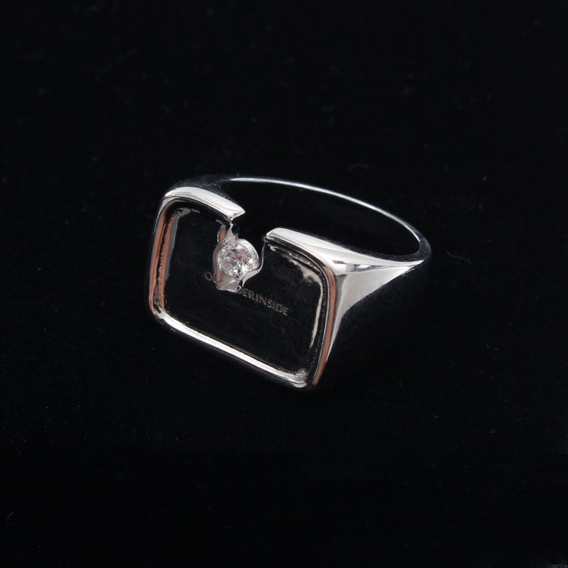Unique Design Notch Set Crushed Zircon Rings for Men Creative Fashion Rings Jewelry Gifts