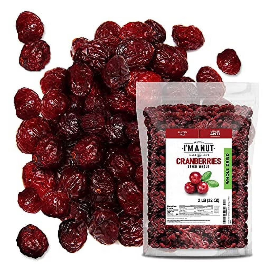 Dried Cranberries-High in Antioxidant-Kosher- 16 oz Batch Tested Gluten and Peanut Free - I'M A NUT