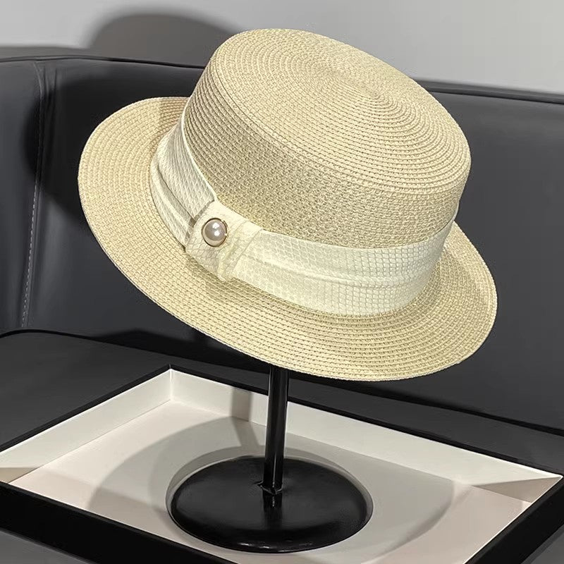 Japanese Style Straw Hat Women's 2023 New Summer French Style Sun-Blocking Straw Hat All-Match Face-Flattering Small Sun Hat