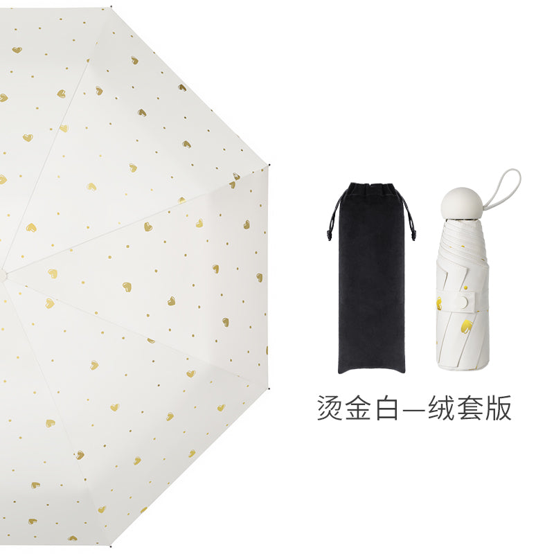 Zuodu Good-looking Sun Umbrella Sun Protection UV Protection Sunshade Women's Sunny and Rain Dual-Use Small Light and Portable Five-Fold Capsule