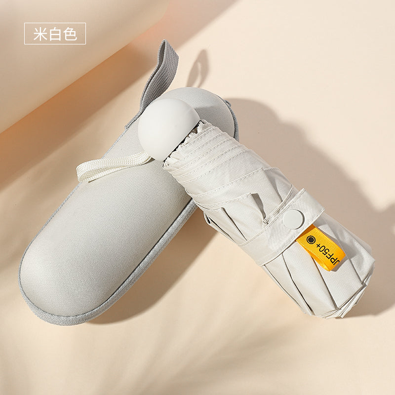 Sun Umbrella Small Sunscreen Anti-UV Women Portable Rain S Umbrella Sunny and Rain Dual-Use Foldable Capsule Five-Fold Umbrella Sunshade