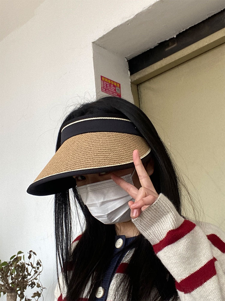 Xu Classmate Summer New Straw Hat Sun-Proof Topless Hat Beach Seaside Hat Female Summer Outing Straw Hat