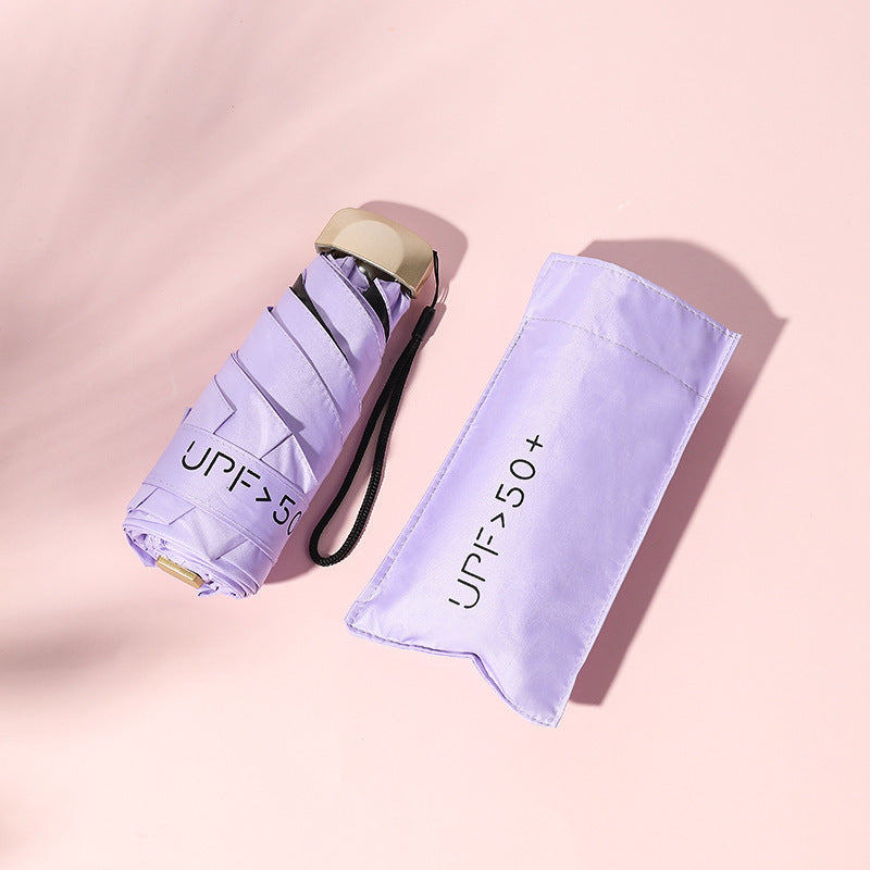 Sun Umbrella Small Sunscreen Anti-UV Women Portable Rain S Umbrella Sunny and Rain Dual-Use Foldable Capsule Five-Fold Umbrella Sunshade