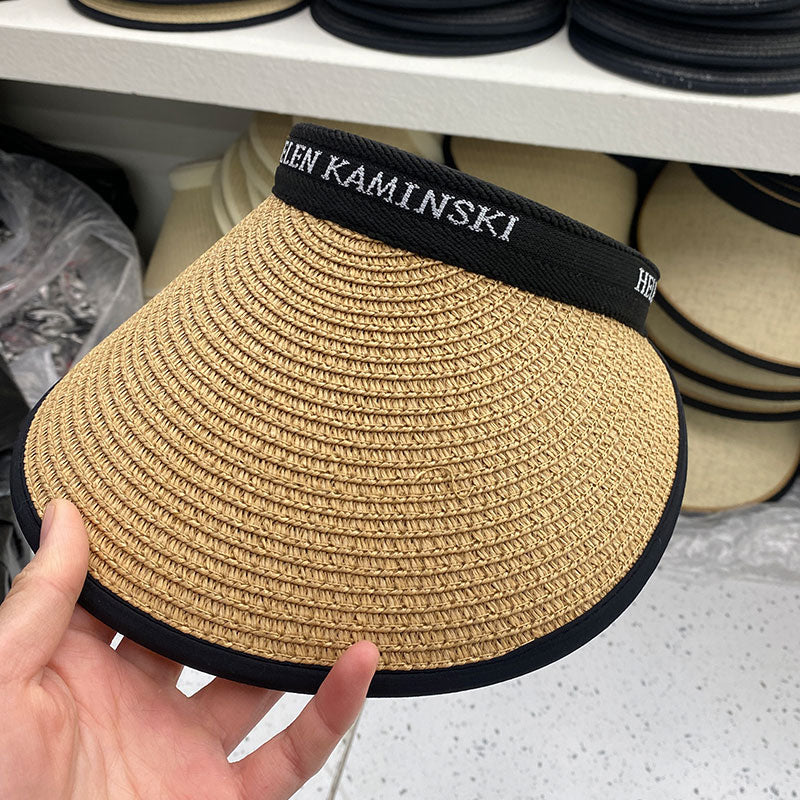 Xu Classmate Summer New Straw Hat Sun-Proof Topless Hat Beach Seaside Hat Female Summer Outing Straw Hat