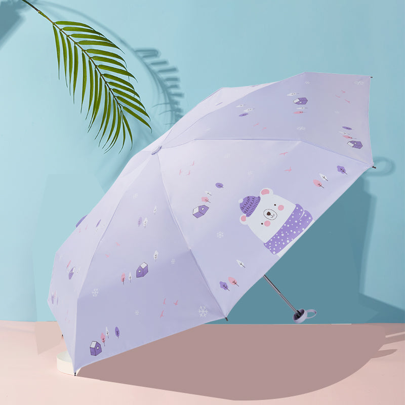 Paradise Ultra-Light Capsule Umbrella Sun Umbrella Umbrella Women's Sunny and Rain Dual-Use Five-Fold Umbrella Sun Protection UV Protection Small Portable