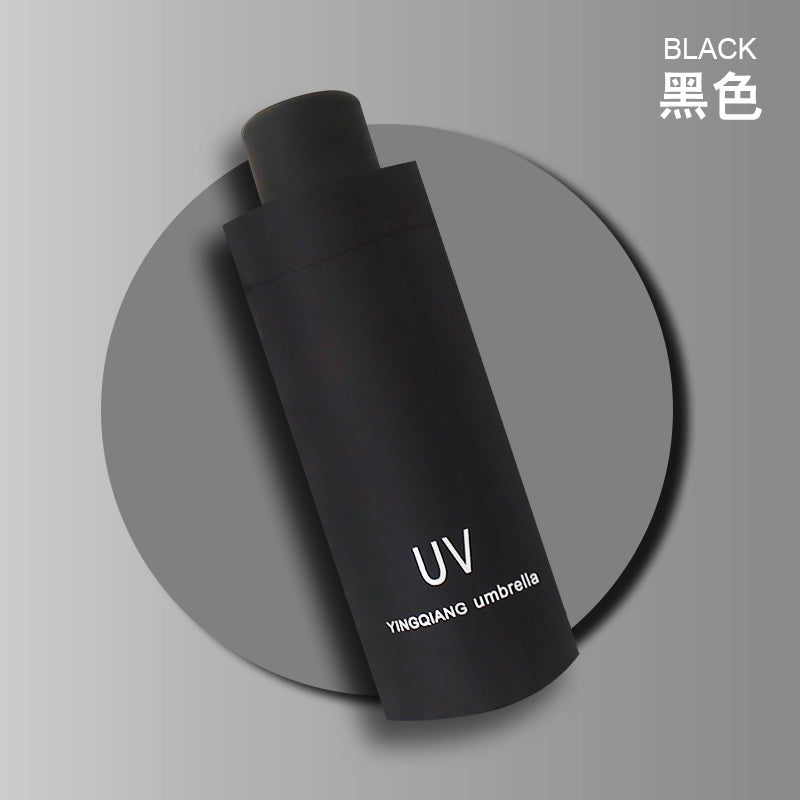 Sun Umbrella Women's Sunny and Rain Dual-Use Sun Protection Anti-UV Umbrella Capsule Small Portable Foldable Black Glue 50% off Sun Umbrella