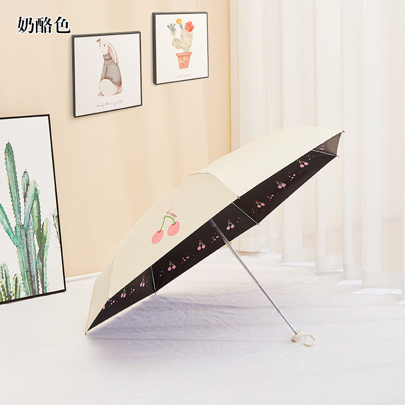 Paradise Ultra-Light Capsule Umbrella Sun Umbrella Umbrella Women's Sunny and Rain Dual-Use Five-Fold Umbrella Sun Protection UV Protection Small Portable