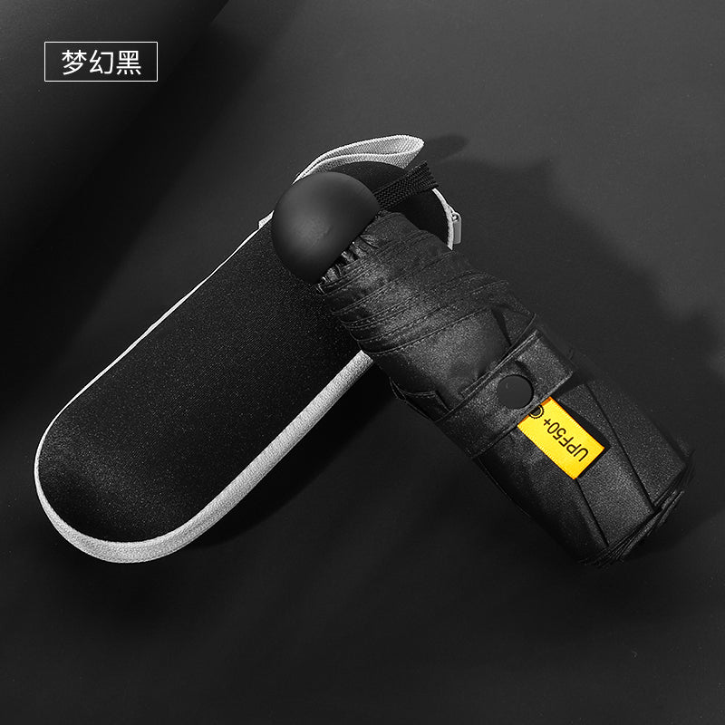 Sun Umbrella Small Sunscreen Anti-UV Women Portable Rain S Umbrella Sunny and Rain Dual-Use Foldable Capsule Five-Fold Umbrella Sunshade