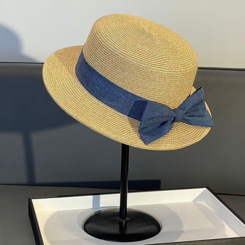 Japanese Style Straw Hat Women's 2023 New Summer French Style Sun-Blocking Straw Hat All-Match Face-Flattering Small Sun Hat