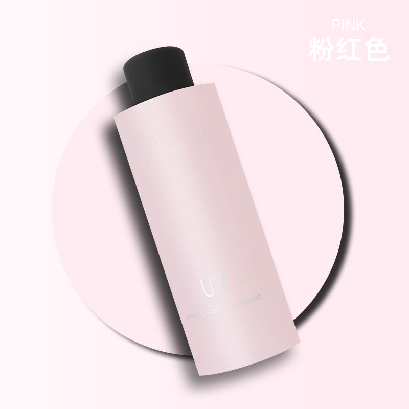 Sun Umbrella Women's Sunny and Rain Dual-Use Sun Protection Anti-UV Umbrella Capsule Small Portable Foldable Black Glue 50% off Sun Umbrella