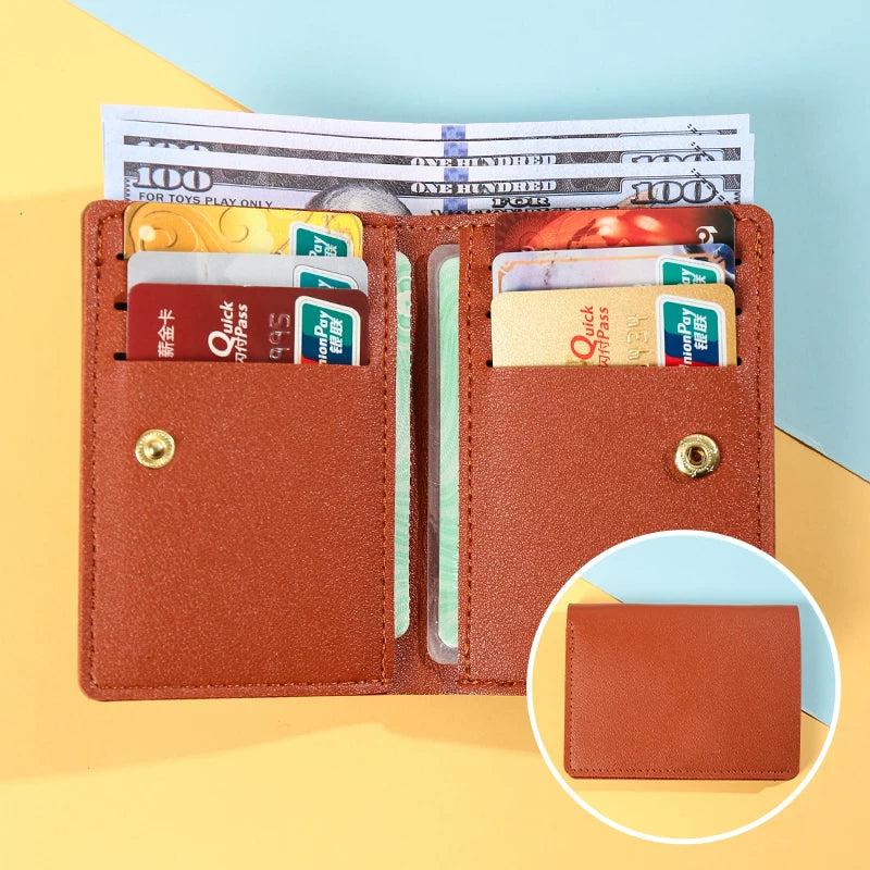 Ultra-Thin Genuine Leather Card Holder Men Driver's License Wallet Small and Simple Multi-Card Card Clip