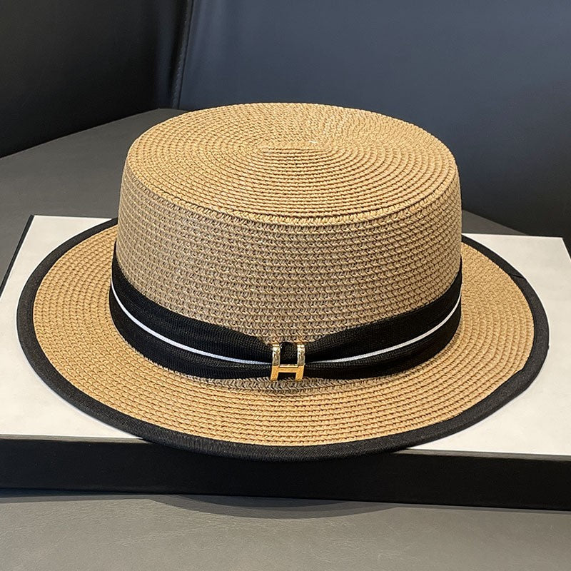 Japanese Style Straw Hat Women's 2023 New Summer French Style Sun-Blocking Straw Hat All-Match Face-Flattering Small Sun Hat