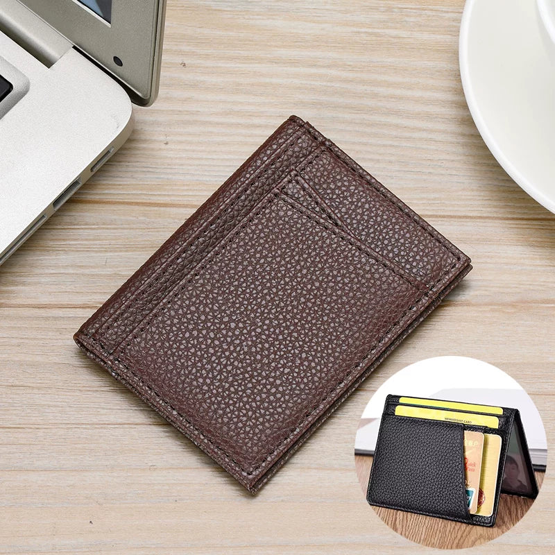 Ultra-Thin Genuine Leather Card Holder Men Driver's License Wallet Small and Simple Multi-Card Card Clip